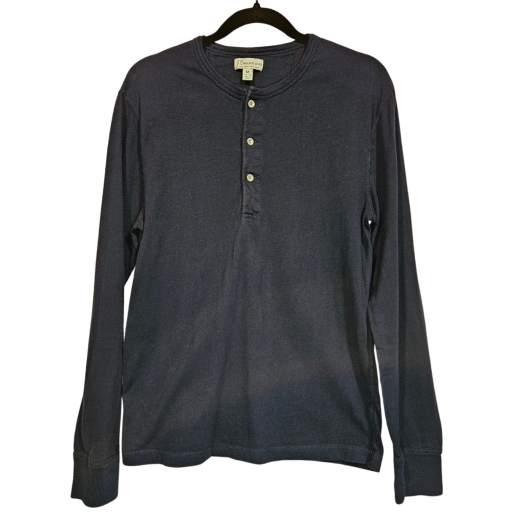 J. Crew Knit Goods Men's SIZE M SLIM Knitted Long Sleeve Shirt in Navy Blue